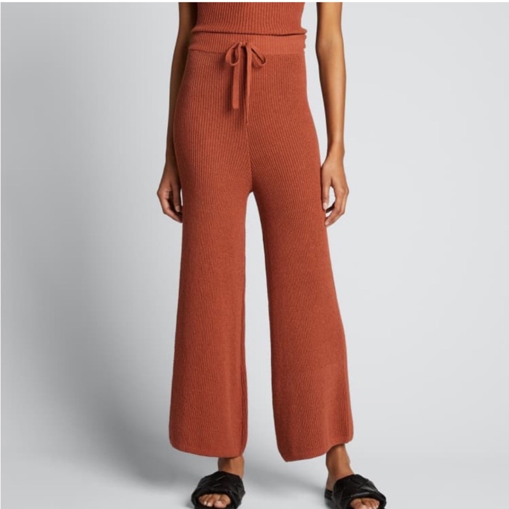 A.L.C. Martell High Rise Knit Wide-Leg Pants in Amber
